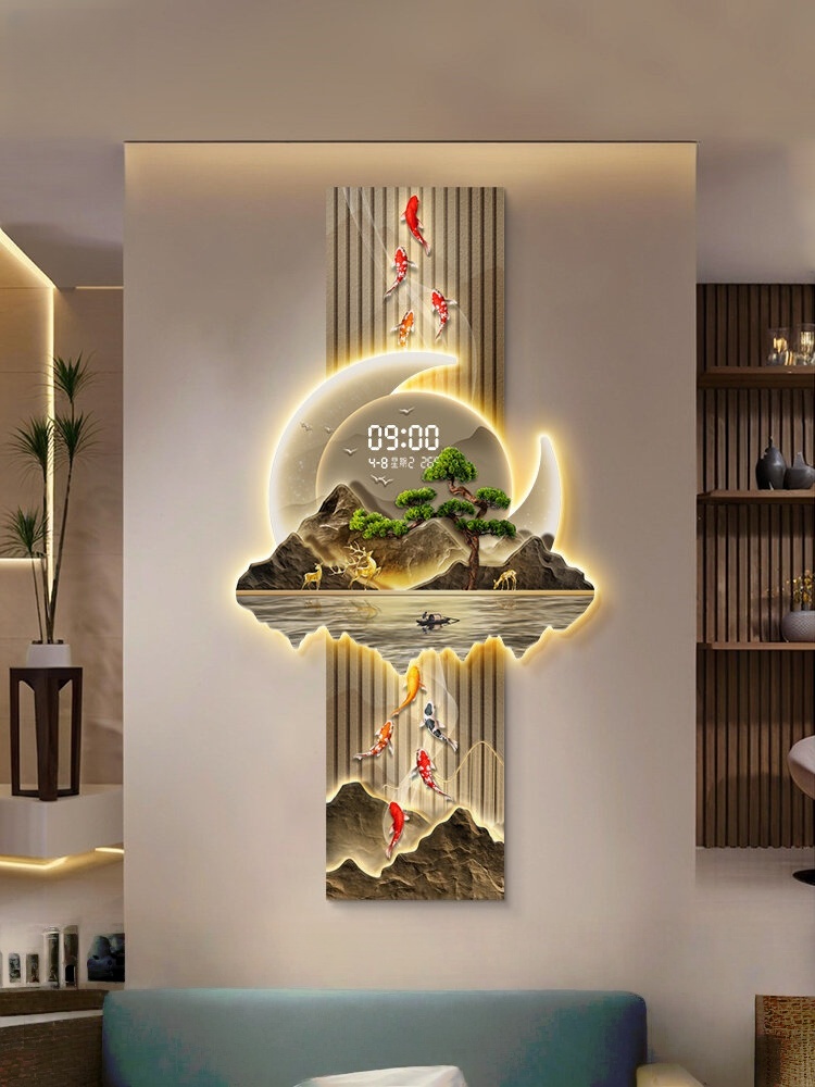 Lighting Home Decor Wall Clocks - Luksusowe zegary ścienne do salonu, ciche