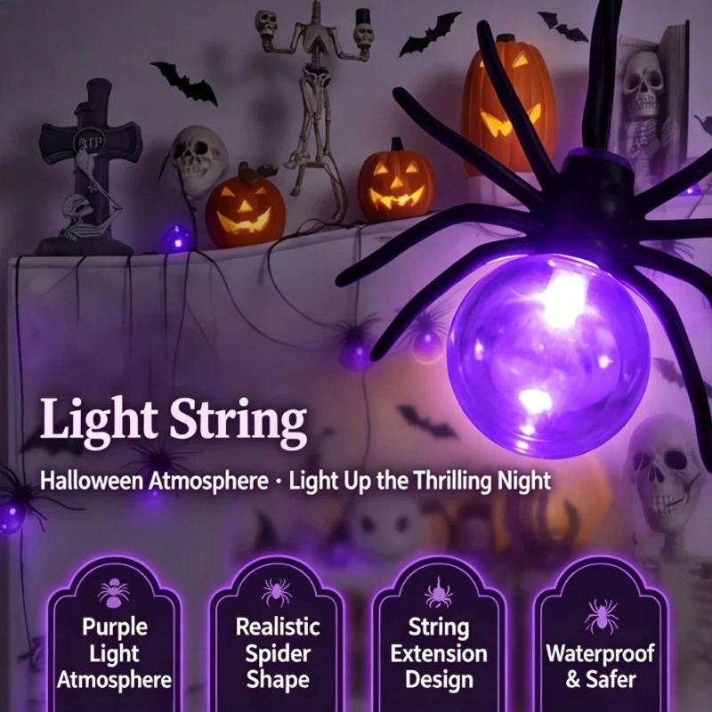 Yard Lighting Decor - Lampki LED w kształcie pająków na