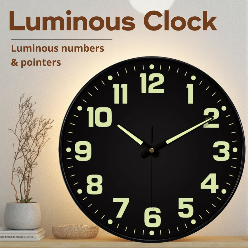 Lighting Home Decor Wall Clocks - Świecący Zegar Ścienny Podświetlany w Ciemności