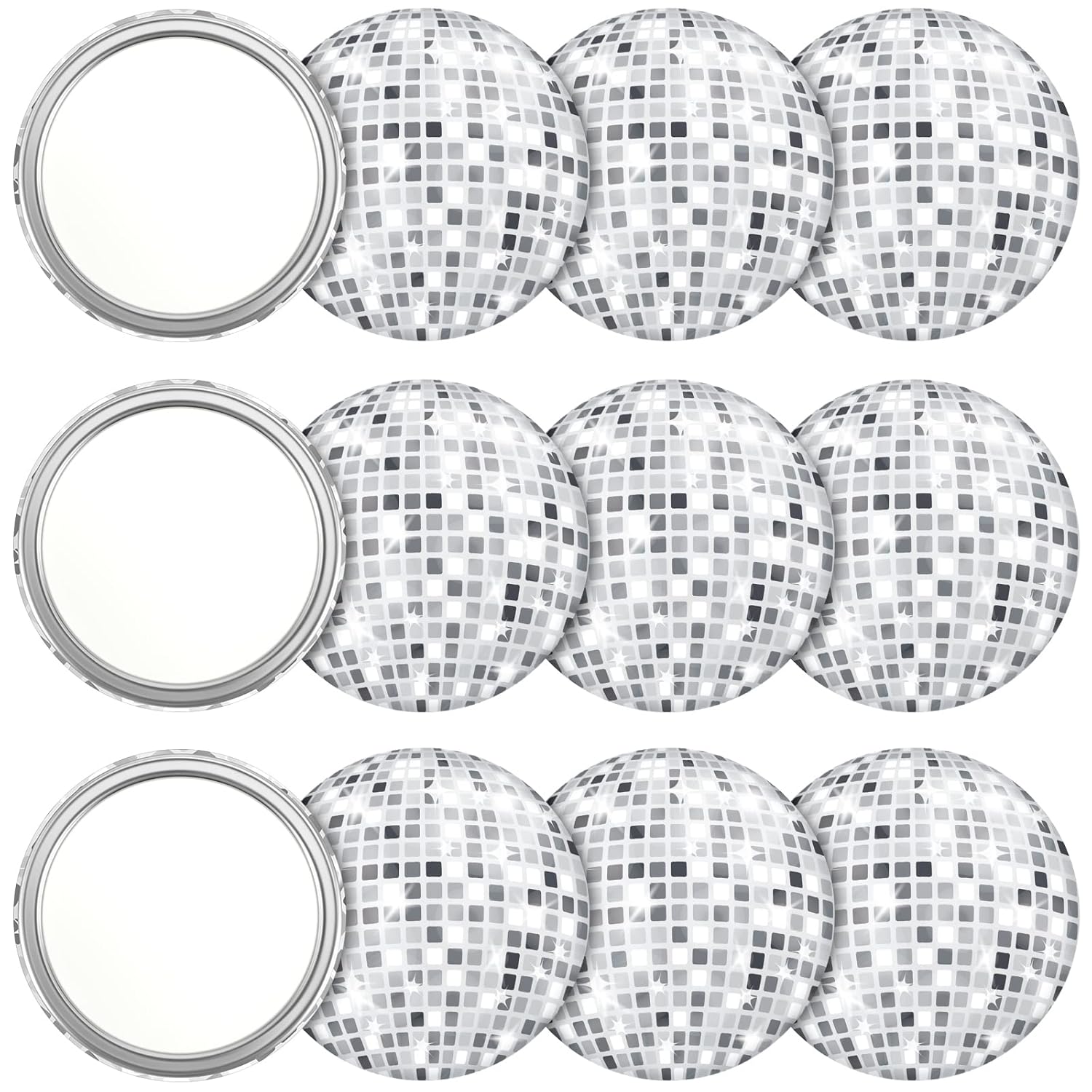 Disco Ball Mirror - Kompaktowe lusterko kula dyskotekowa Vintage Okrągłe
