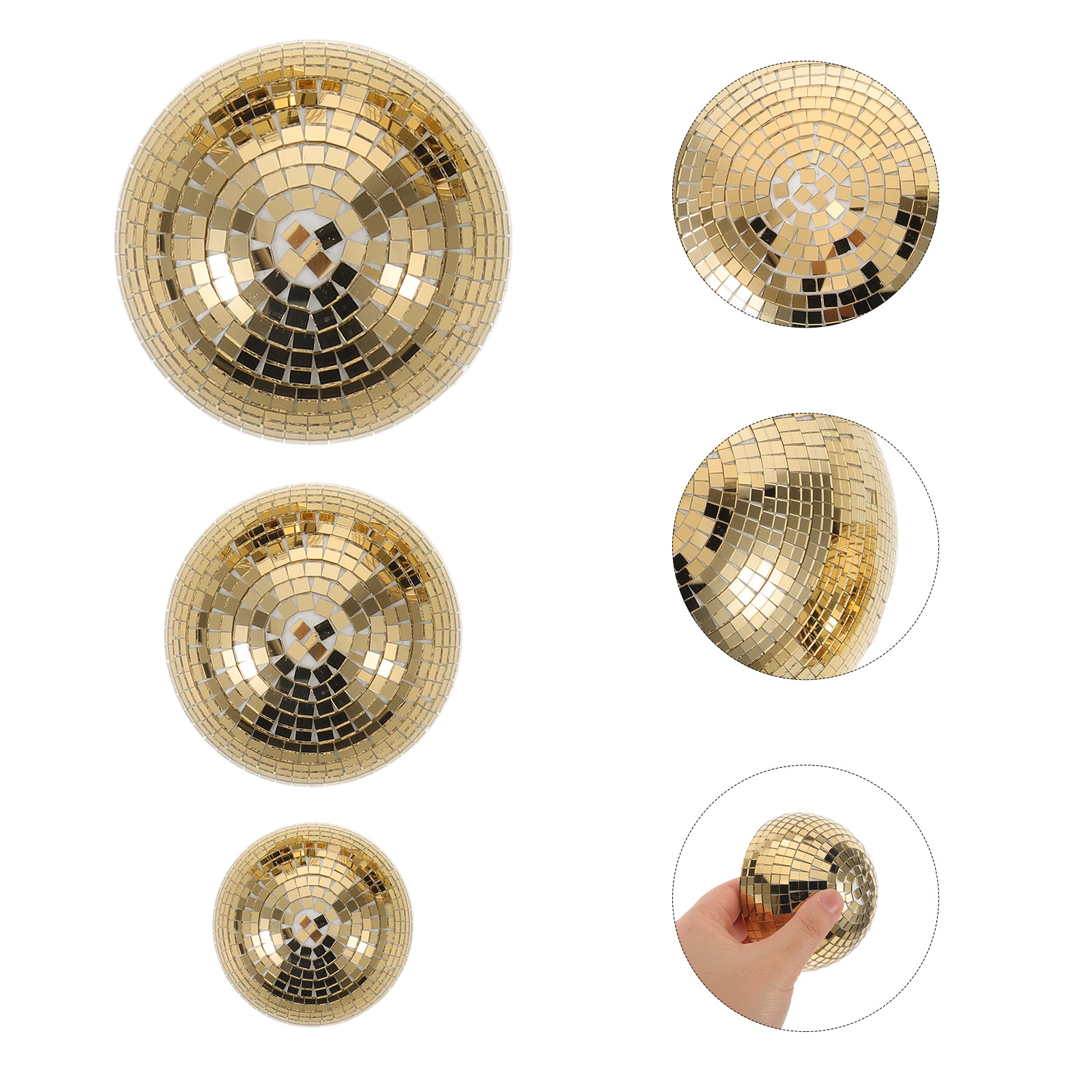 Disco Ball Mirror - 3 szt. odblaskowych szklanych kul dyskotekowych