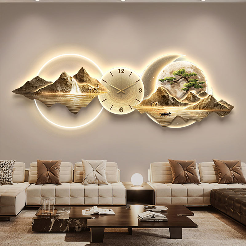 Lighting Home Decor Wall Clocks - Zegary ścienne do salonu, artystyczne murale,