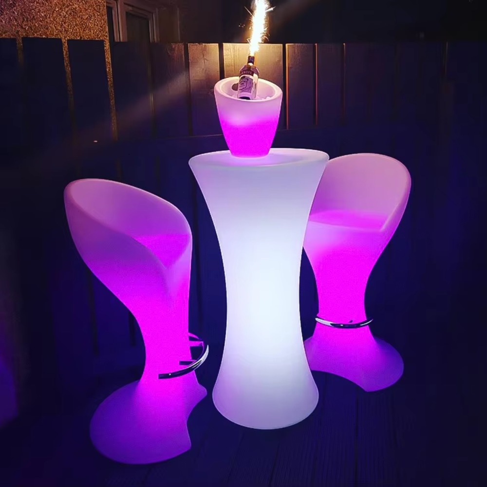 Lighting Decor Rentals - Hurtowe stoły barowe LED, bezprzewodowe podświetlane