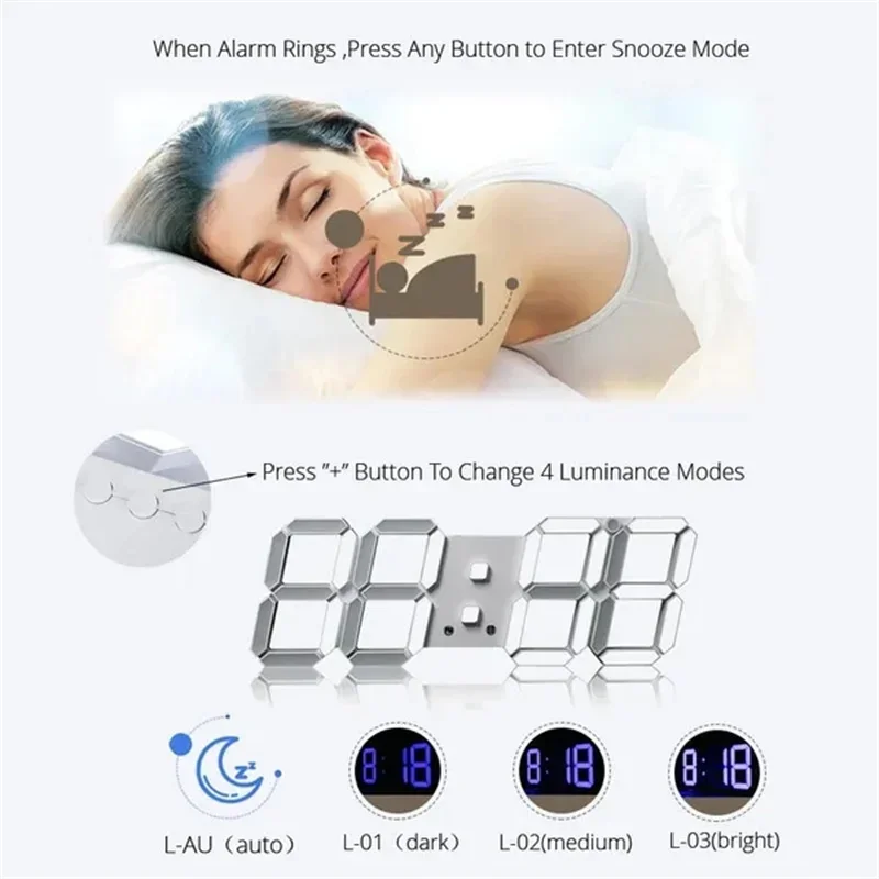 Dekoracja do sypialni 3D cyfro – Lighting Home Decor Wall Clocks recenzja i cena