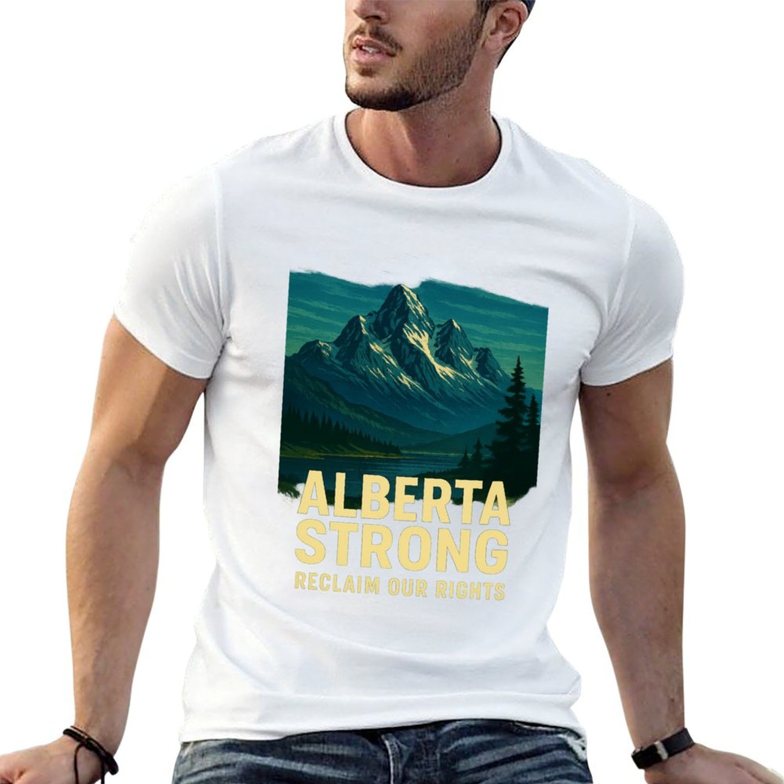Alberta Strong T-Shirt Casual  – Alberta Lighting & Decor Reviews recenzja i cena