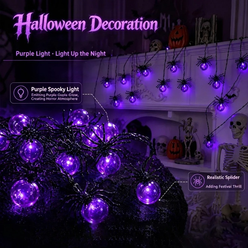 Lampki LED w kształcie pająków – Yard Lighting Decor recenzja i cena