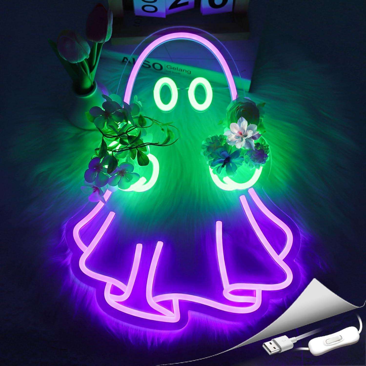 Neonowy znak duch, zasilany pr – Room Lighting Bedroom Decor recenzja i cena