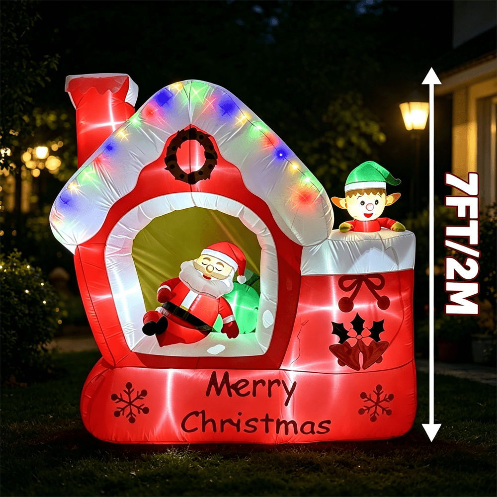 7-stopowa dmuchana dekoracja ś – Santa'S Elves Holiday Lighting & Decor Llc recenzja i cena