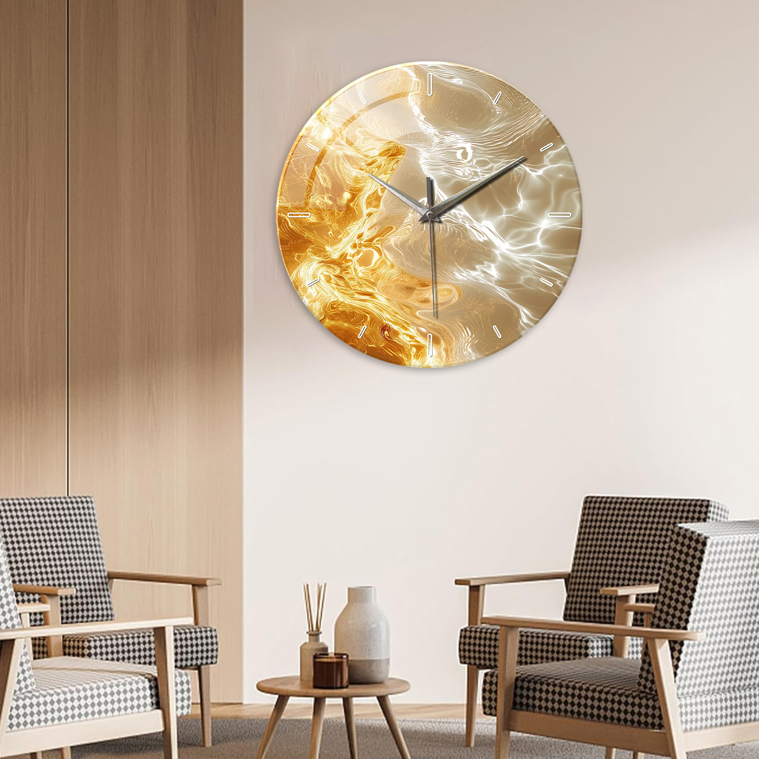 1 szt. Szklany zegar ścienny,  – Lighting Home Decor Wall Clocks recenzja i cena