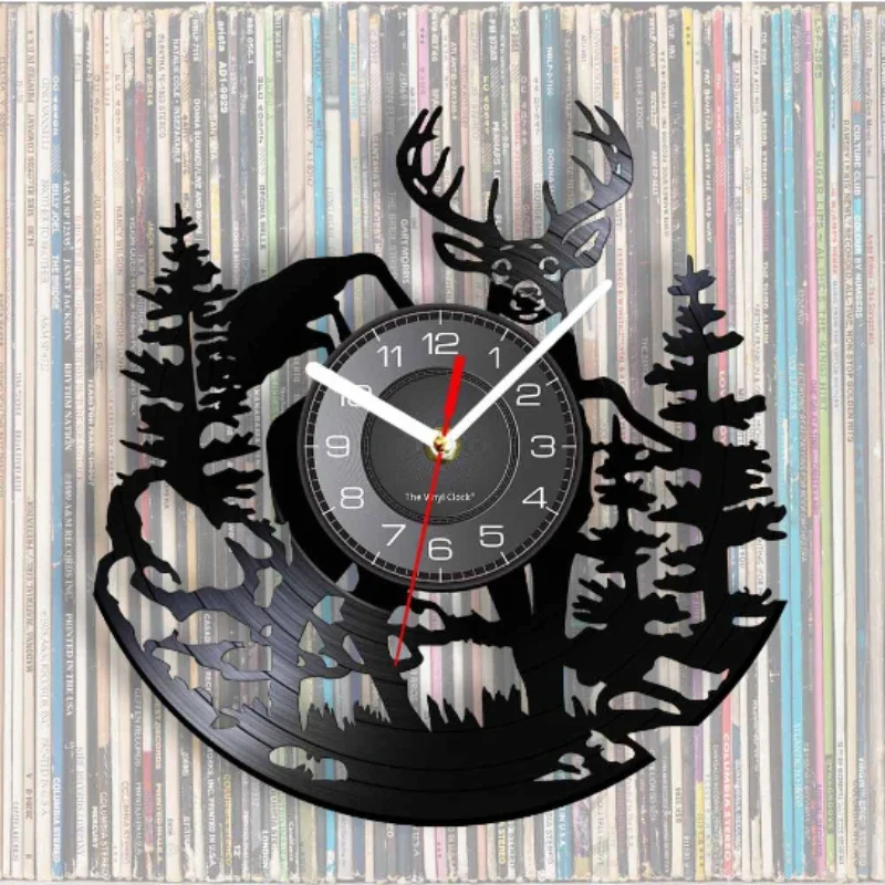 Forest Deer Płyta winylowa Zeg – Lighting Home Decor Wall Clocks recenzja i cena