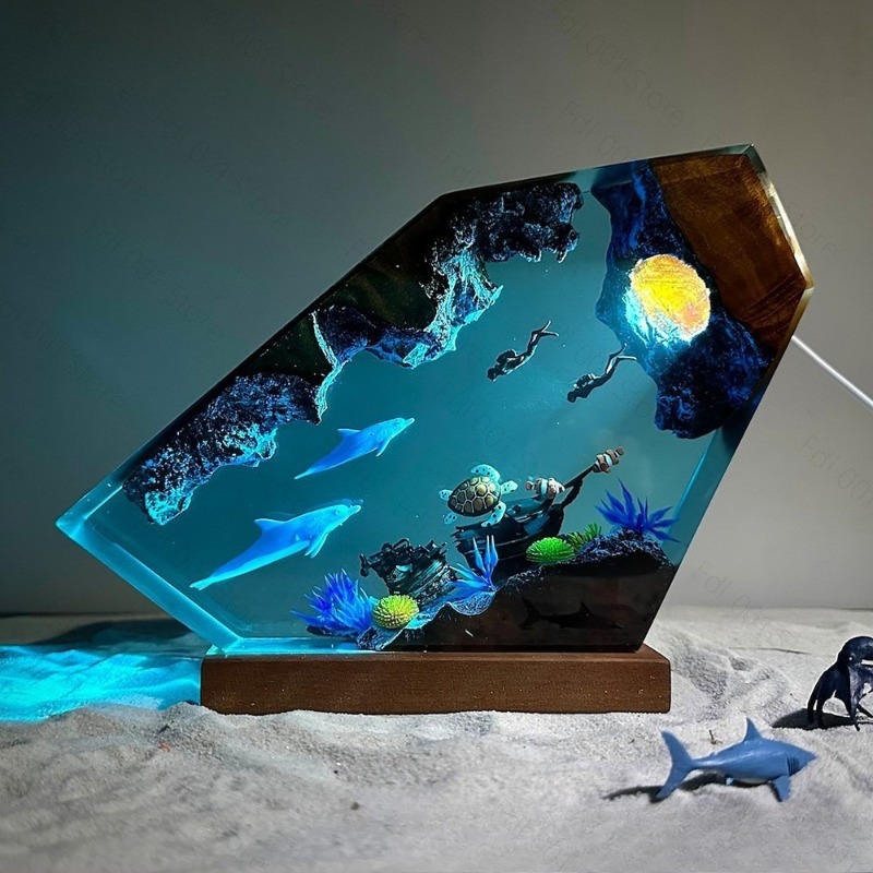 Lampka nocna z żywicy przedsta – Lighting World Decor recenzja i cena