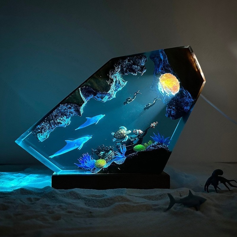 Lampka nocna z żywicy przedsta – Lighting World Decor recenzja i cena