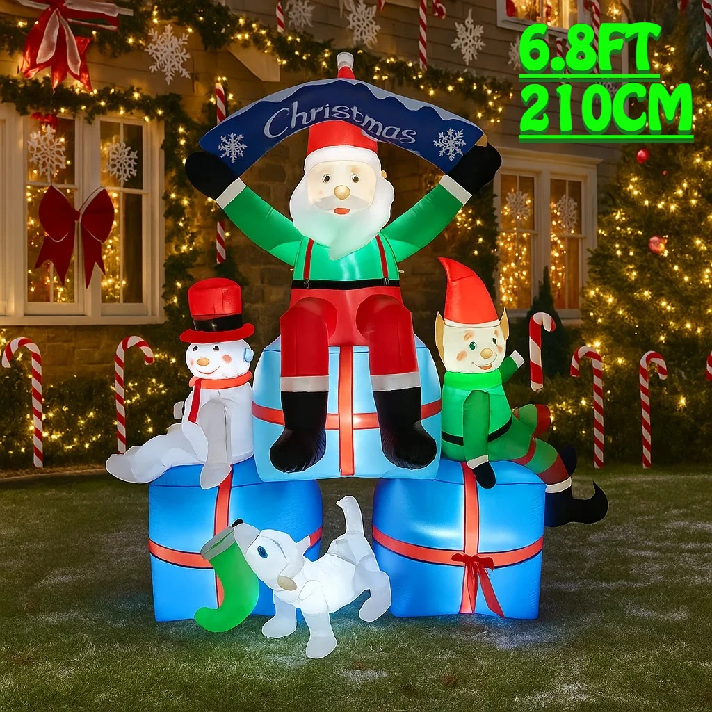 2,1M/6,8FT Nadmuchiwany Model  – Santa'S Elves Holiday Lighting & Decor Llc recenzja i cena