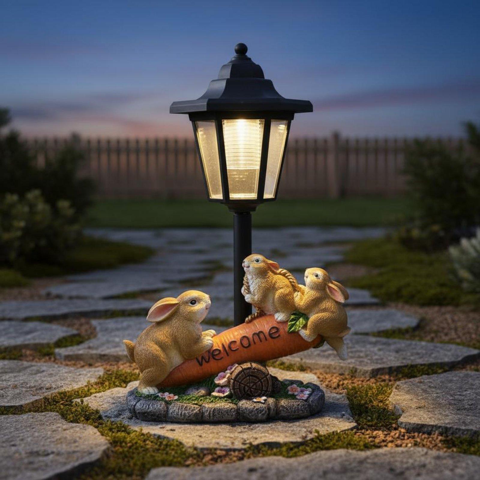 Solarna figurka królika, dekor – Yard Lighting Decor recenzja i cena