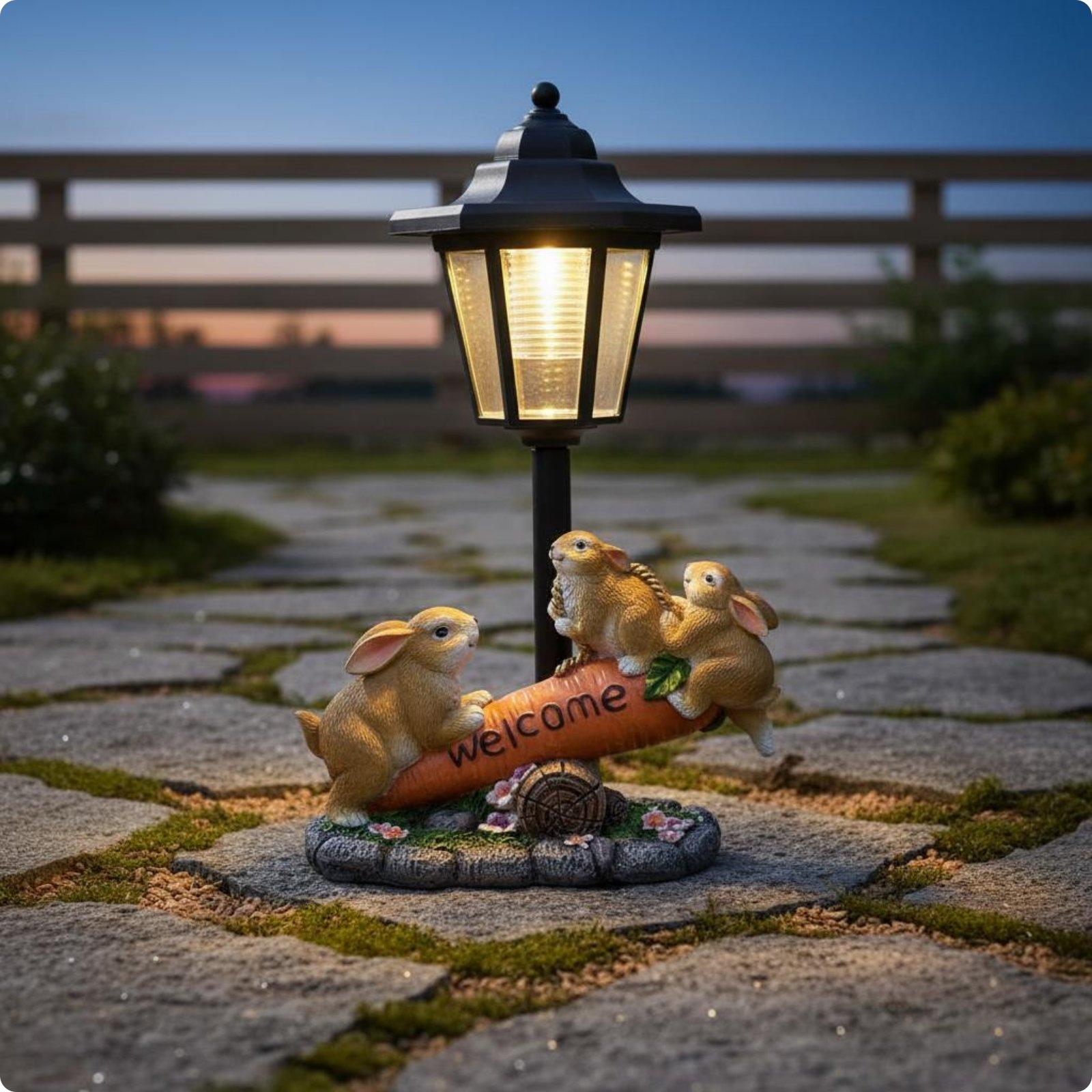 Solarna figurka królika, dekor – Yard Lighting Decor recenzja i cena