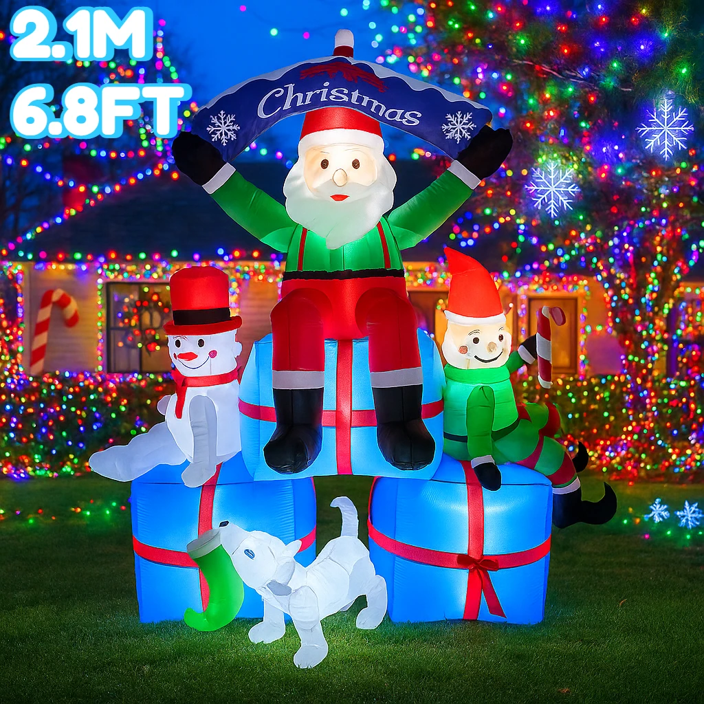 2,1M/6,8FT Nadmuchiwany Model  – Santa'S Elves Holiday Lighting & Decor Llc recenzja i cena