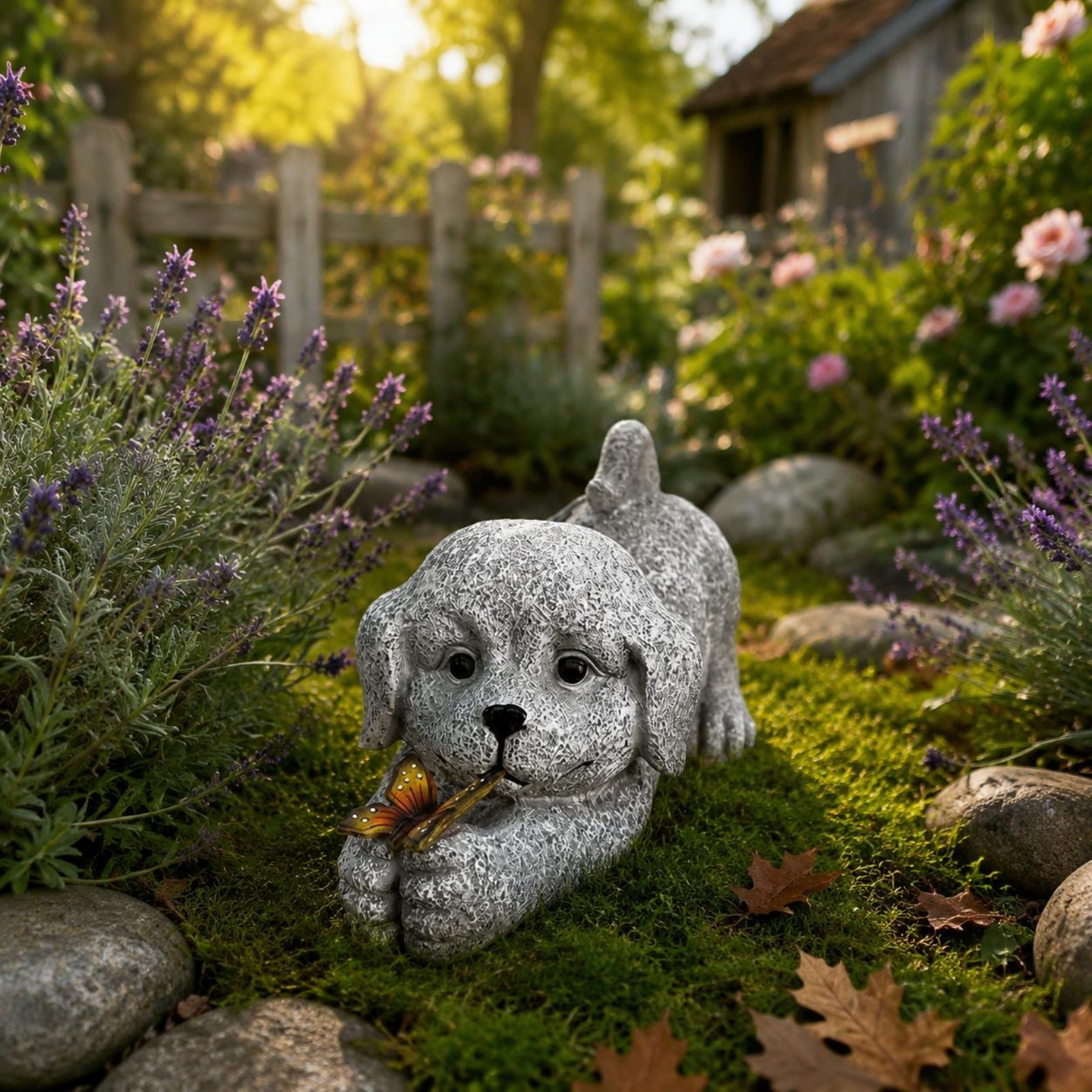 Solarna statua psa z żywicy, s – Yard Lighting Decor recenzja i cena